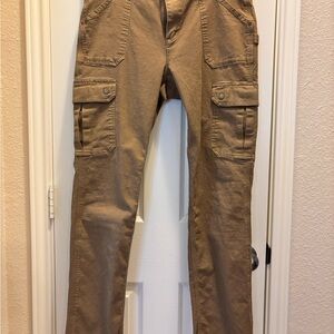 Duluth slim leg pants, curvesetter waistband, flex, firehose, 8 pockets,